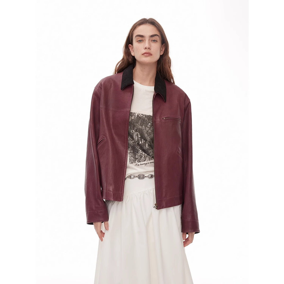 “Light Chaser” High Street Casual New Zealand Imported Wide Shoulder Genuine Leather Workwear Jacket Leather Jacket Autumn