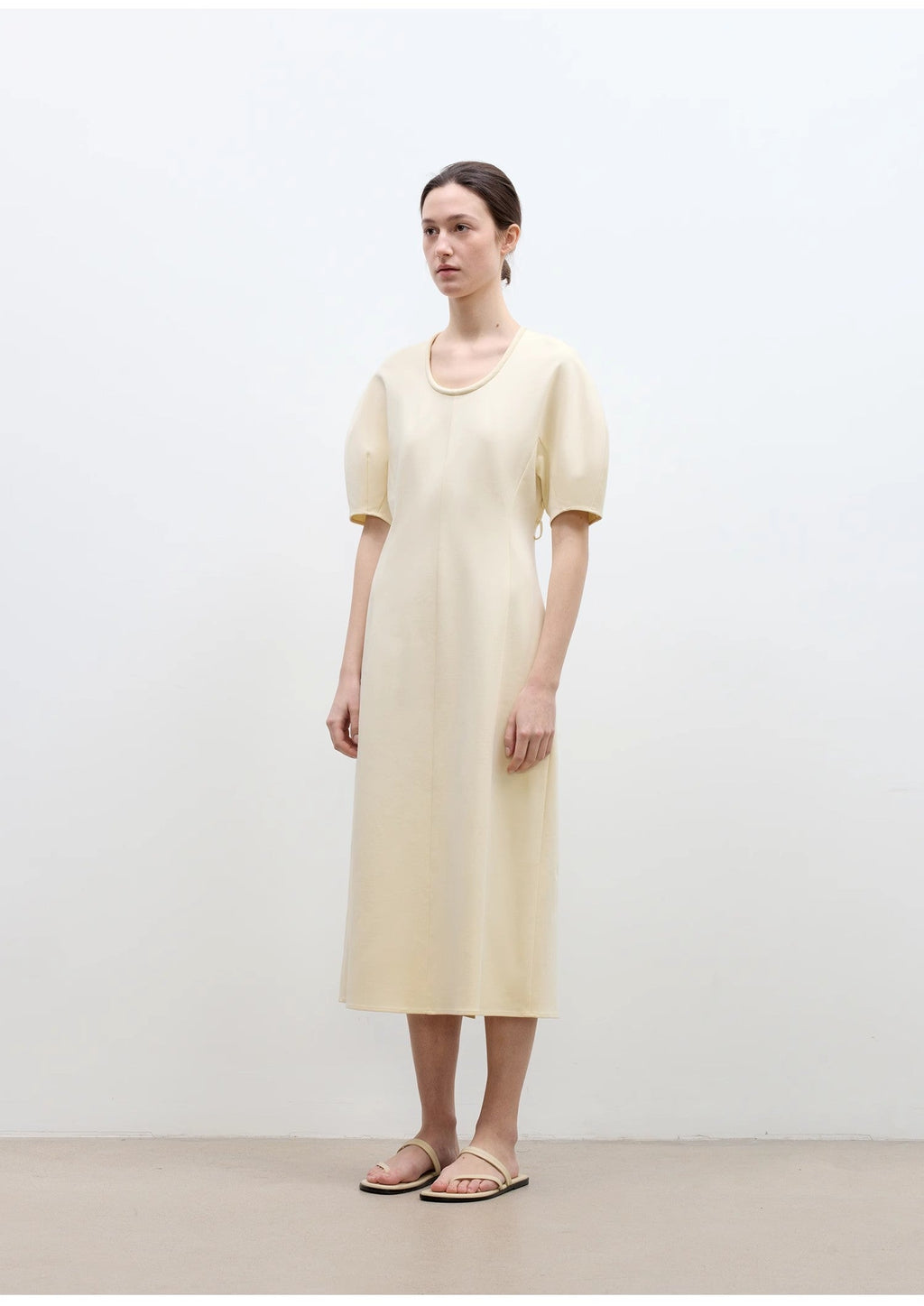 "April Story" 3D U-neck split waist curved skirt knitted dress for women