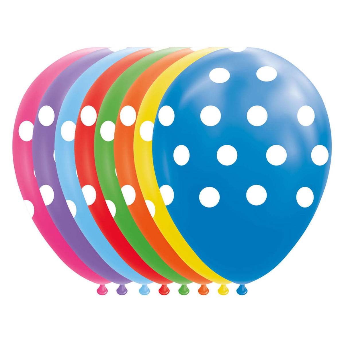 Ballons à pois multicolores Globos 30 cm – lot de 8