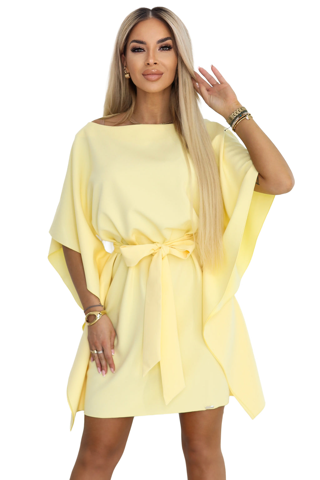 Robe papillon Sofia à nouer jaune beurre – Numoco