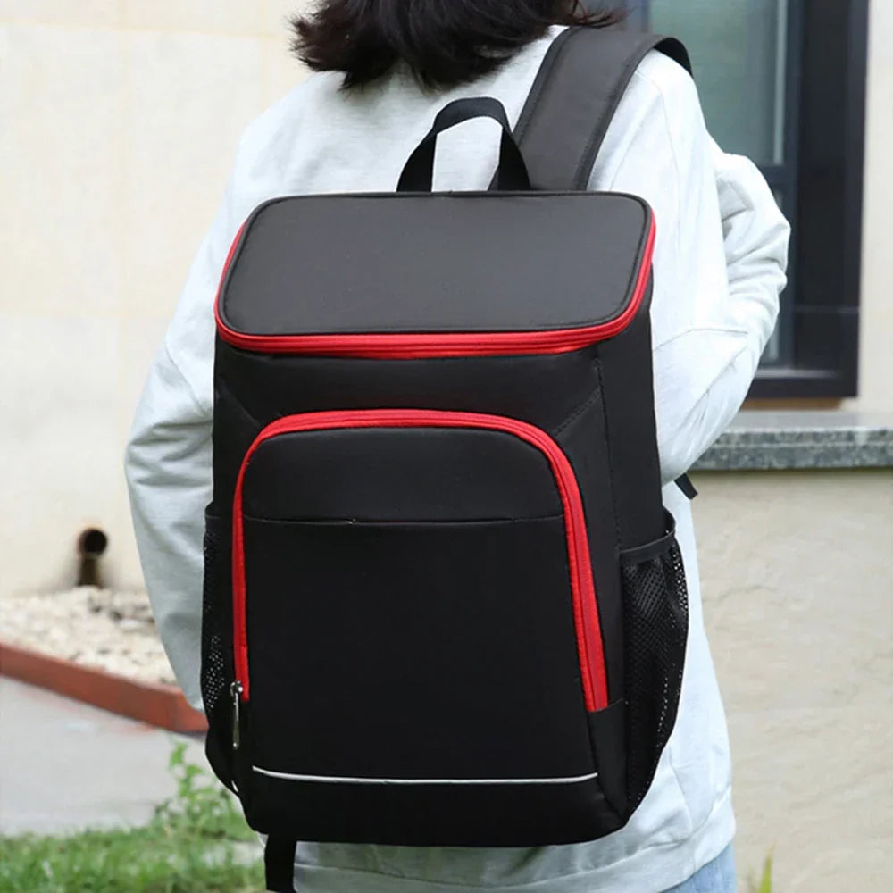 Leakproof Insulated Cooler Backpack for Camping Hiking (Red)-1