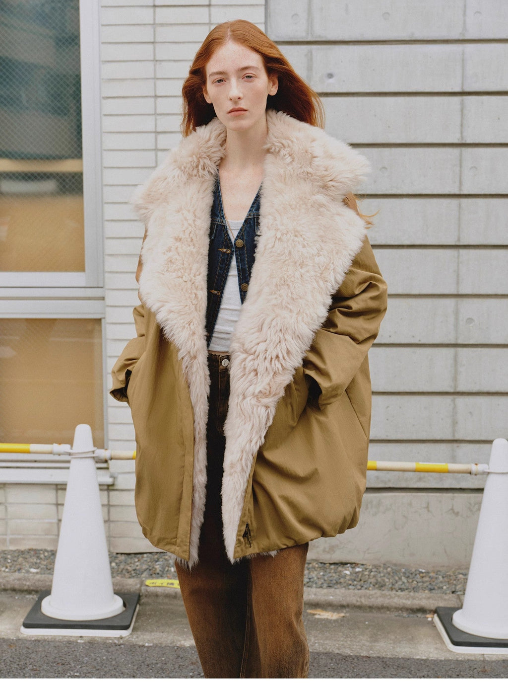 "Modern Introduction" detachable toka fur collar fur coat silhouette 90 goose down parka winter