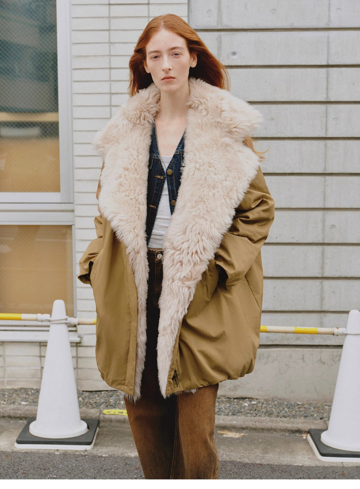 "Modern Introduction" detachable toka fur collar fur coat silhouette 90 goose down parka winter