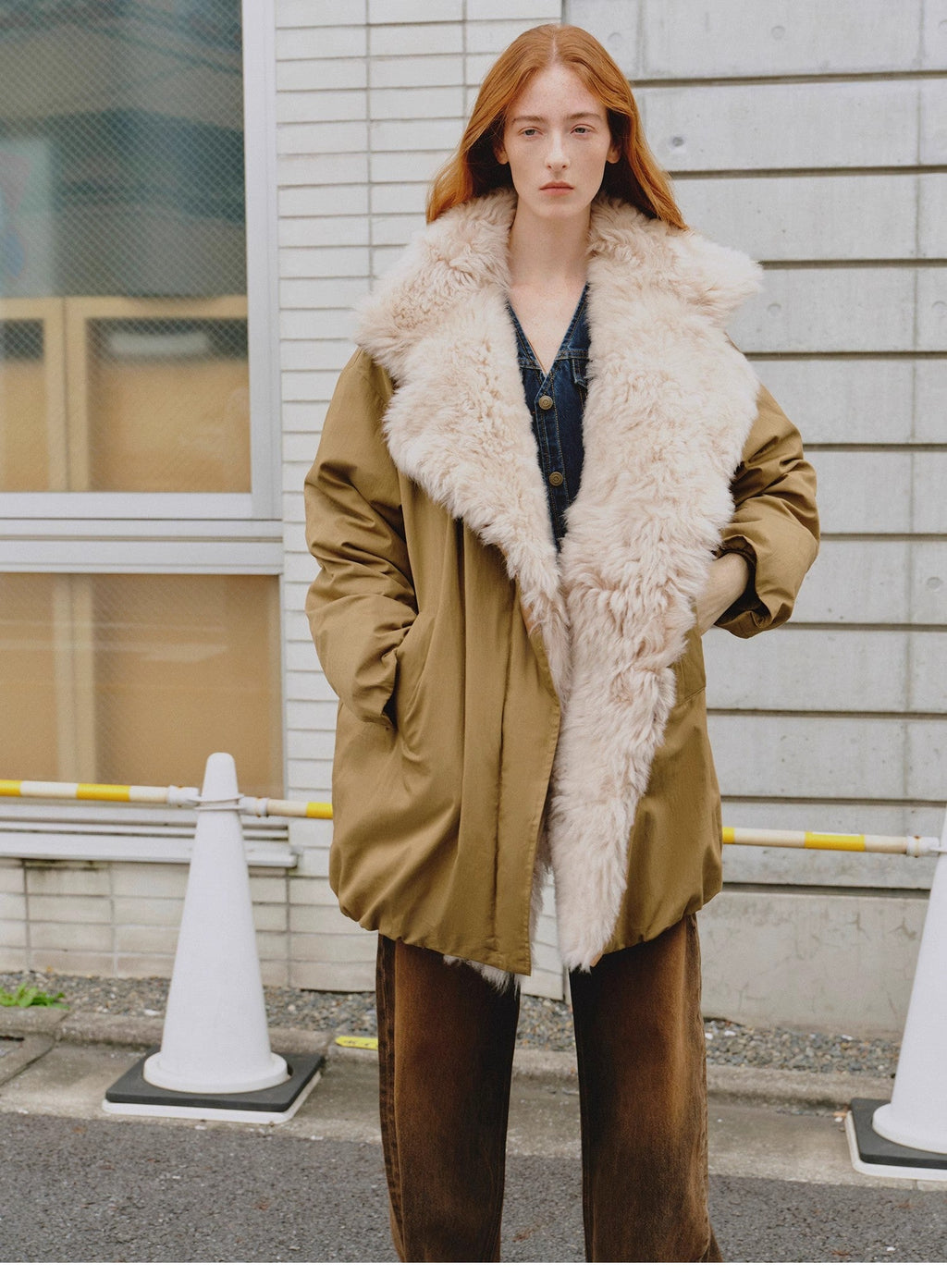"Modern Introduction" detachable toka fur collar fur coat silhouette 90 goose down parka winter