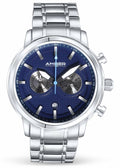 Montre chronographe quartz homme Amber Time – bracelet acier, étanche 50 m