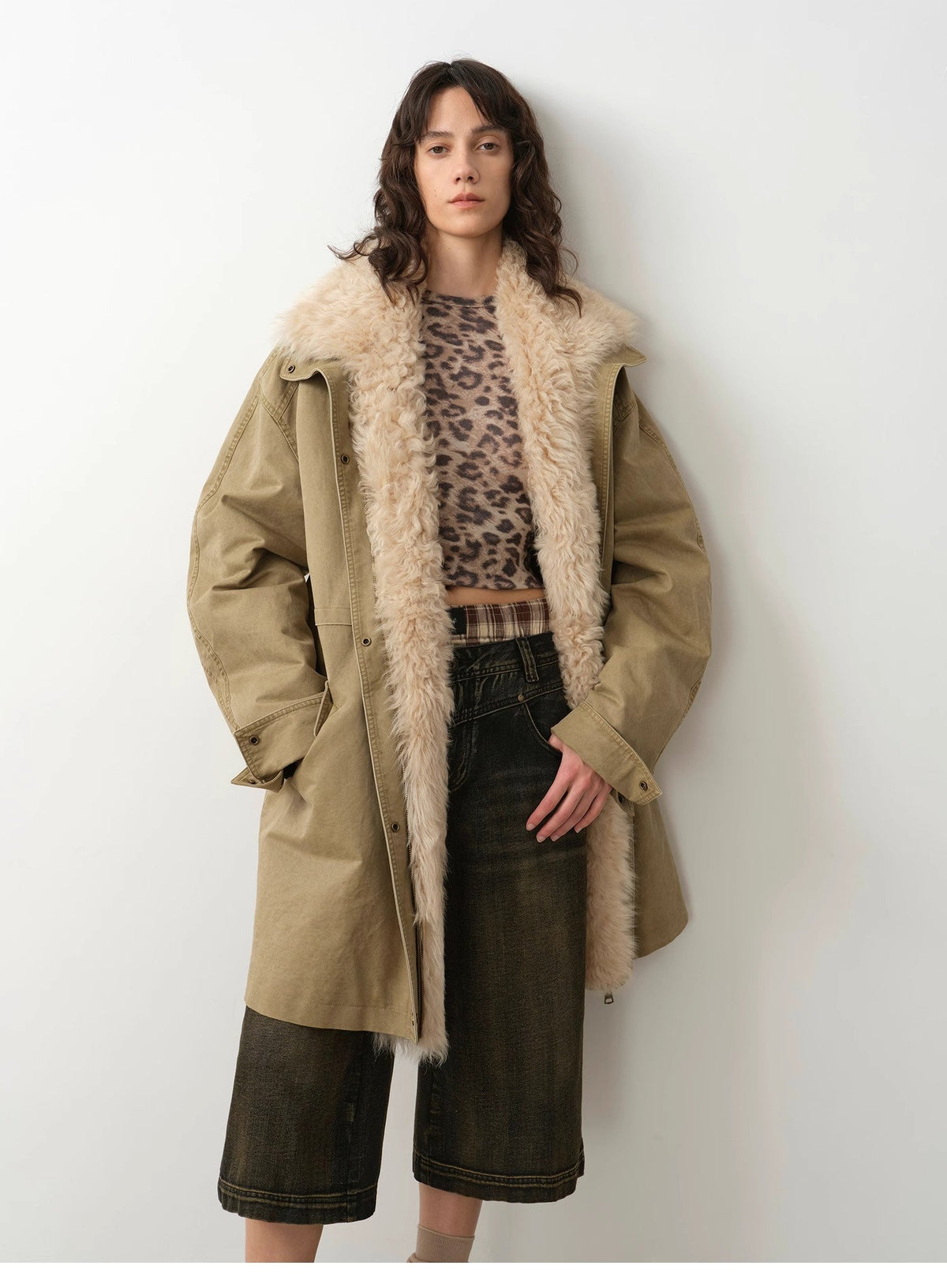 "Cool Denim" 90 goose down jacket workwear style detachable toka silhouette parka jacket for women