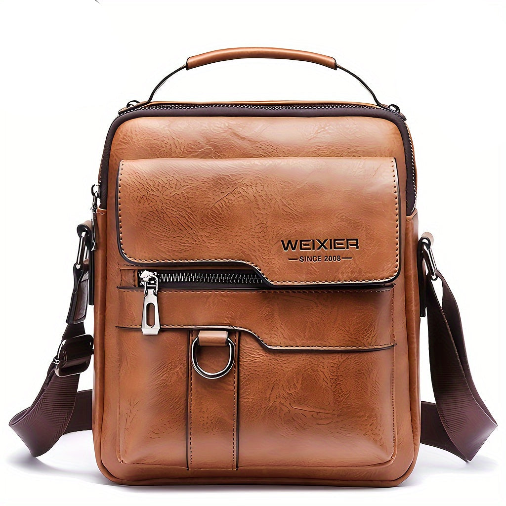 Sacoche bandoulière homme vintage en cuir véritable