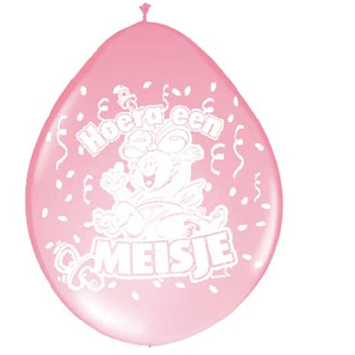 Ballons « Hooray a Girl » 30 cm – lot de 8