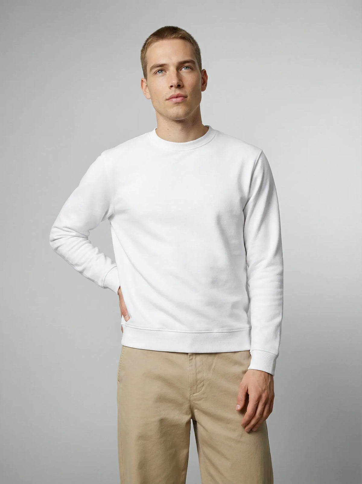 Sweat en coton bio blanc – Made in France