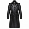 Mens Sheepskin Leather Trench Coat