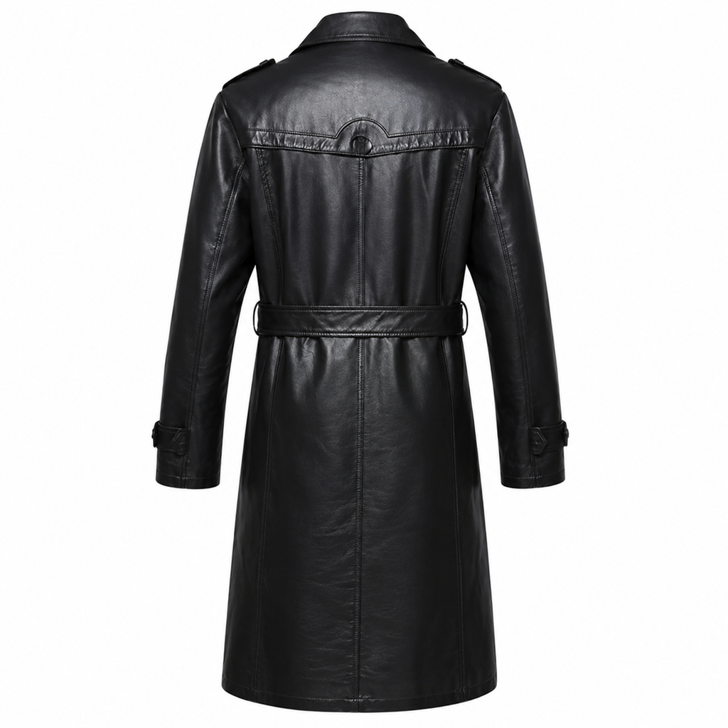 Mens Sheepskin Leather Trench Coat
