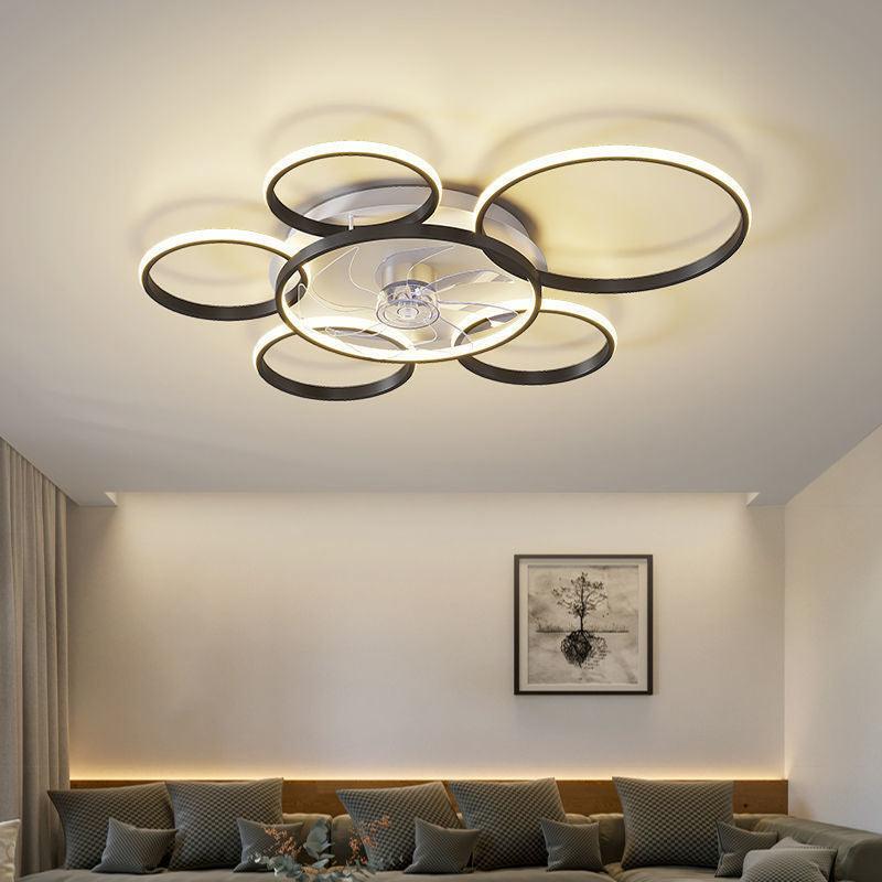 Ventilateur de plafond lumineux style nordique