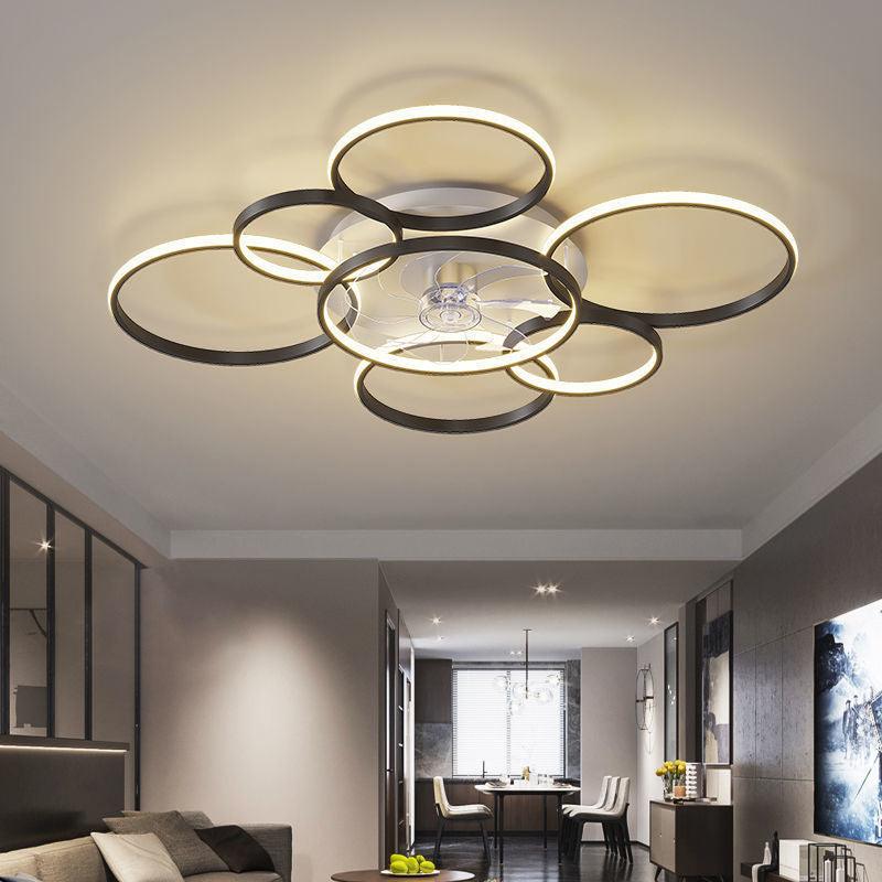 Ventilateur de plafond lumineux style nordique