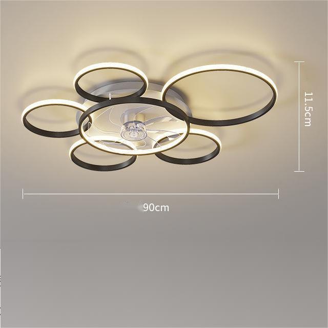 Ventilateur de plafond lumineux style nordique