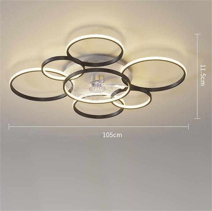Ventilateur de plafond lumineux style nordique