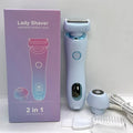 2-in-1 Electric Razor for Women Painless Bikini Trimmer & Hair Remover Blue