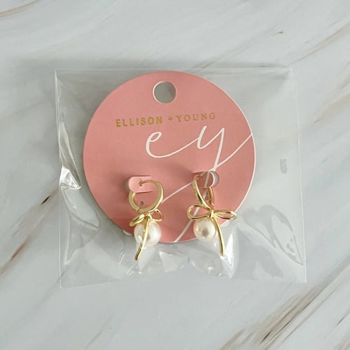 Boucles d'oreilles nœud et perle