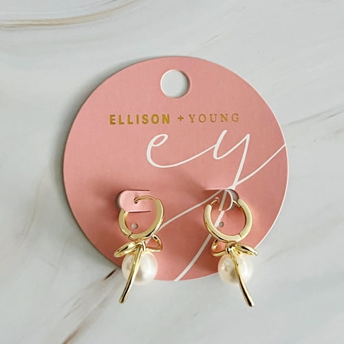 Boucles d'oreilles nœud et perle