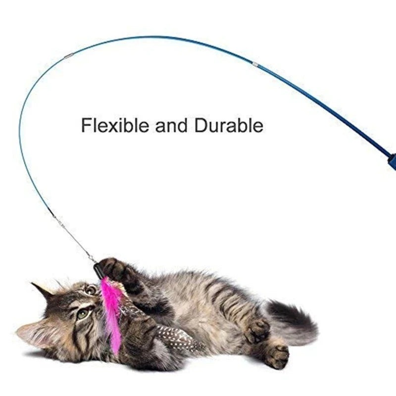 Interactive Feather Cat Teaser Wand-2