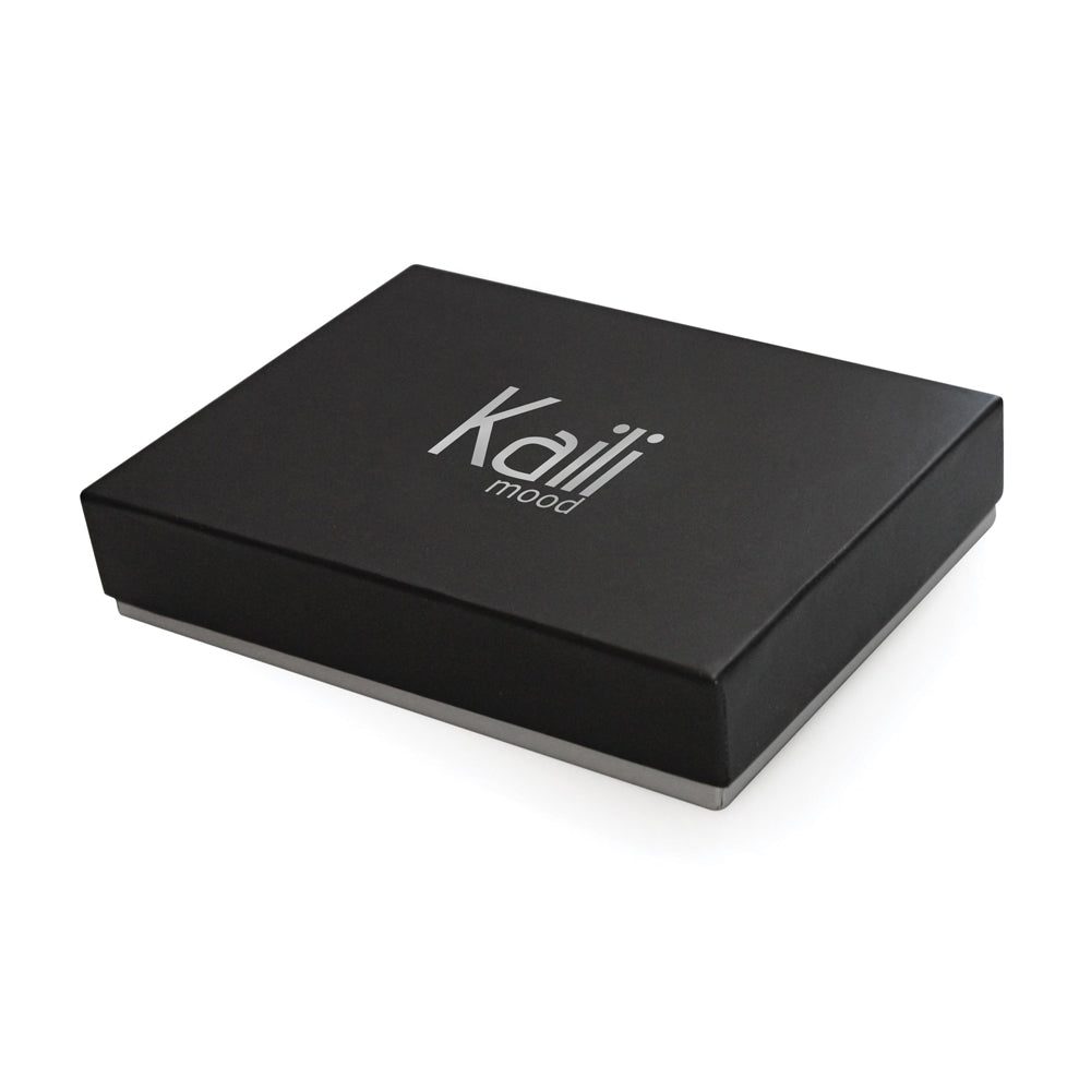 K12220DF | Men's wallet in genuine full-grain leather, Naked. Blue color. RFID protection. Size when closed: 11.5 x 8.3 x 2 cm. Packaging: gift box bottom/cover