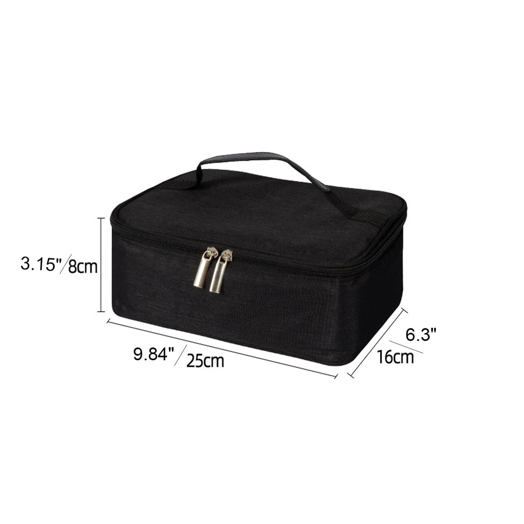Small Insulated Lunch Box Bag For Work Picnic (Black)-1