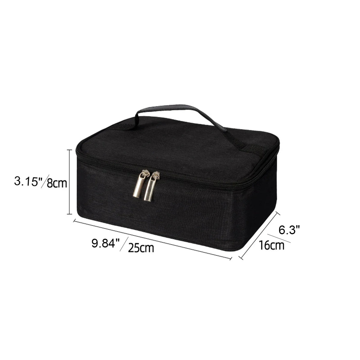 Small Insulated Lunch Box Bag For Work Picnic (Black)-1