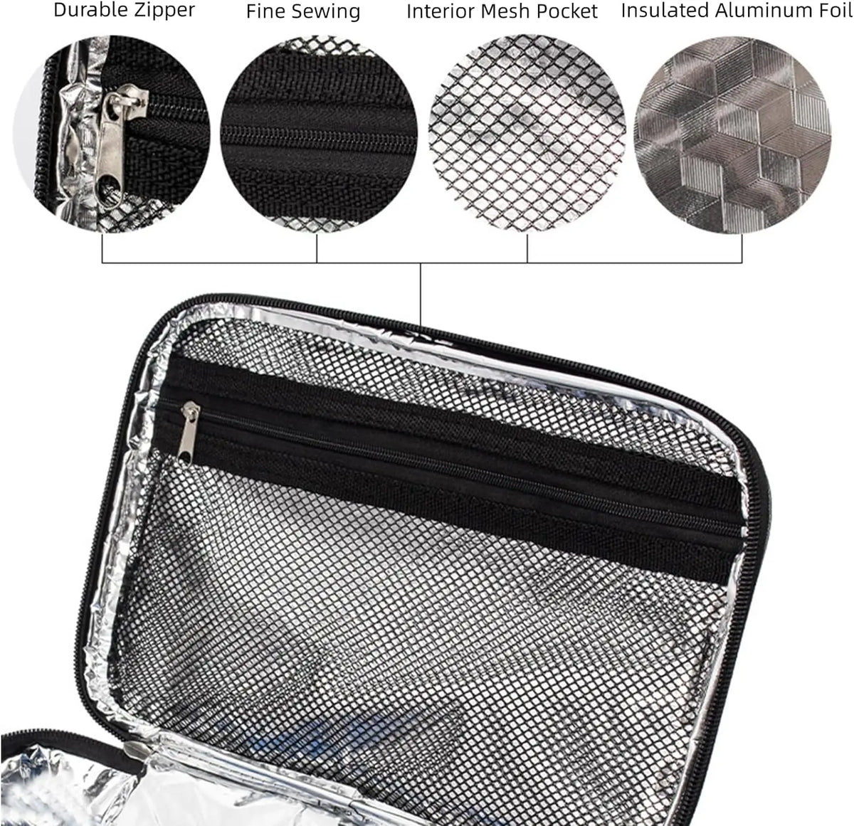 Small Insulated Lunch Box Bag For Work Picnic (Black)-2