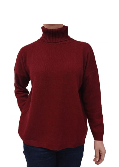 Pull oversize col roulé femme en cachemire régénéré – Lanaioli