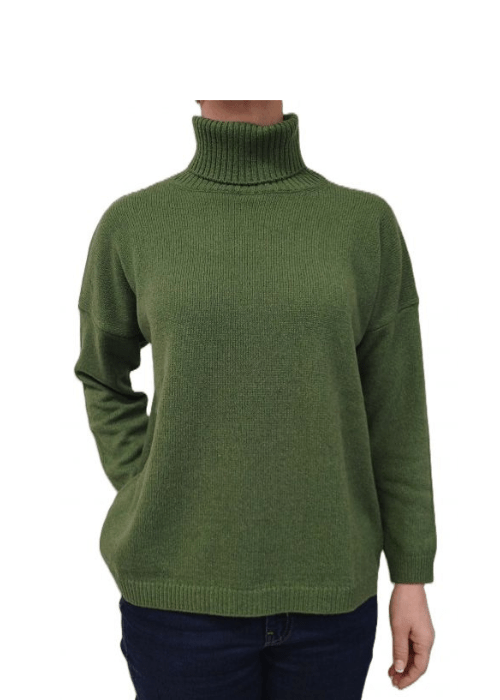 Pull oversize col roulé femme en cachemire régénéré – Lanaioli