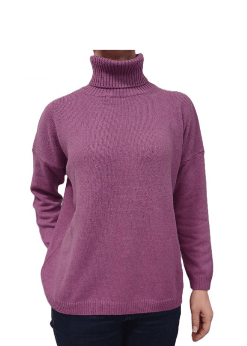 Pull oversize col roulé femme en cachemire régénéré – Lanaioli