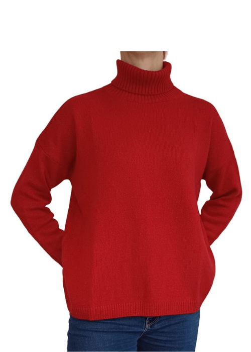 Pull oversize col roulé femme en cachemire régénéré – Lanaioli