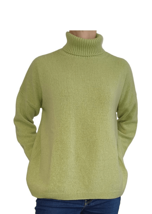 Pull oversize col roulé femme en cachemire régénéré – Lanaioli