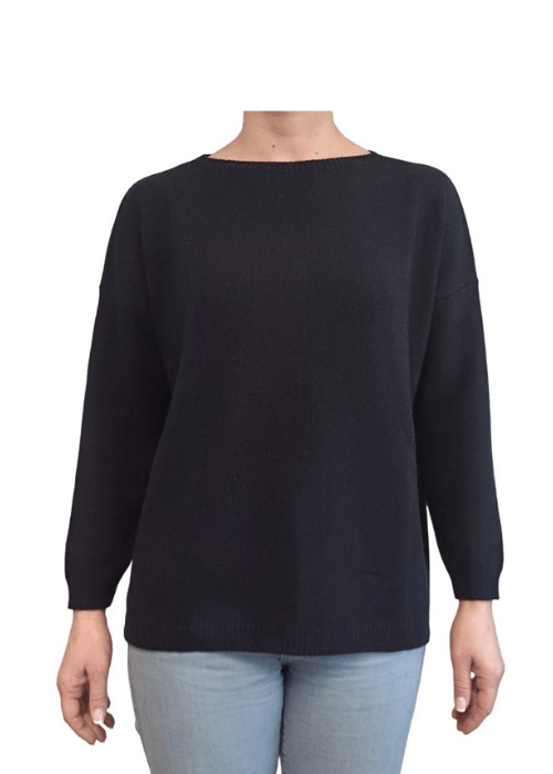 Pull oversize col bateau femme en cachemire régénéré – Lanaioli