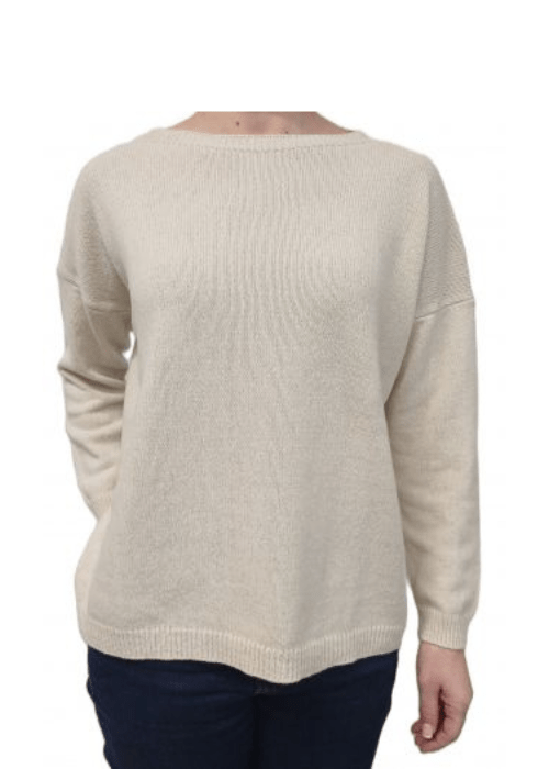Pull oversize col bateau femme en cachemire régénéré – Lanaioli