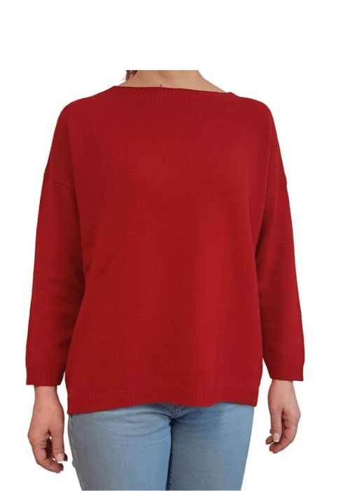 Pull oversize col bateau femme en cachemire régénéré – Lanaioli