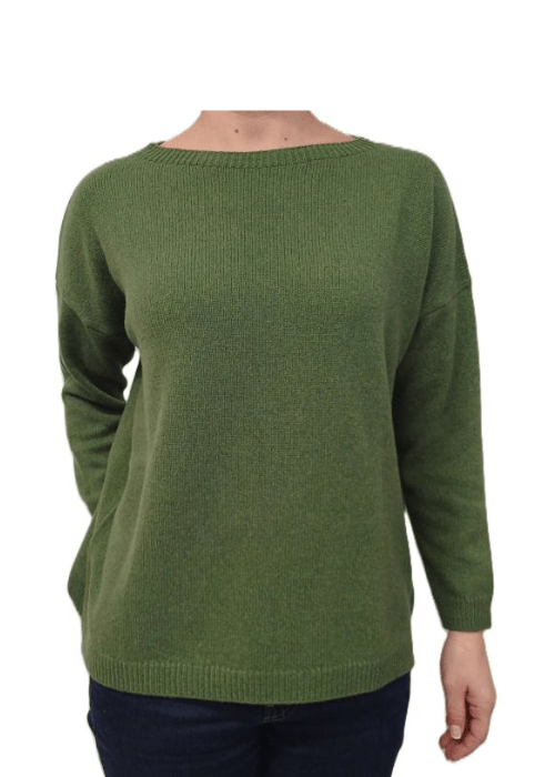 Pull oversize col bateau femme en cachemire régénéré – Lanaioli