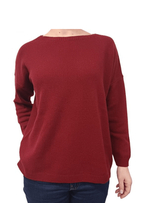 Pull oversize col bateau femme en cachemire régénéré – Lanaioli