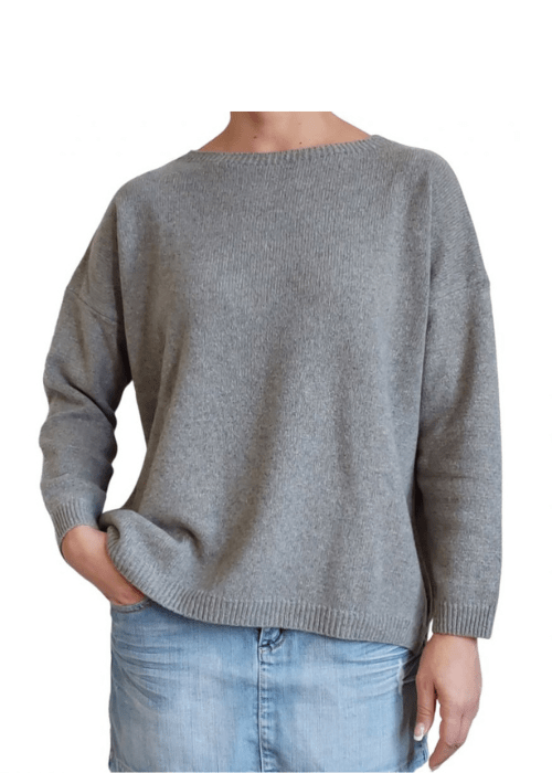 Pull oversize col bateau femme en cachemire régénéré – Lanaioli