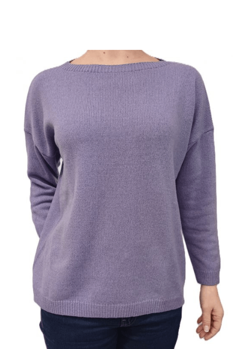Pull oversize col bateau femme en cachemire régénéré – Lanaioli