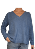 Pull oversize col V femme en cachemire régénéré – Lanaioli