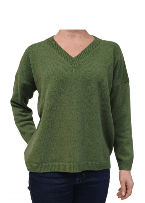 Pull oversize col V femme en cachemire régénéré – Lanaioli