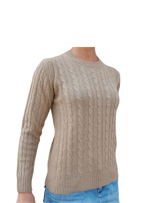 Pull col rond torsadé femme en cachemire recyclé – Lanaioli
