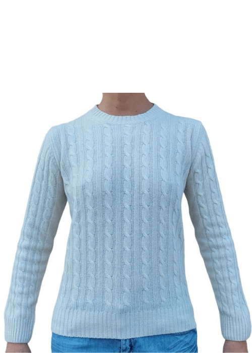 Pull col rond torsadé femme en cachemire recyclé – Lanaioli