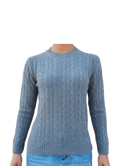 Pull col rond torsadé femme en cachemire recyclé – Lanaioli