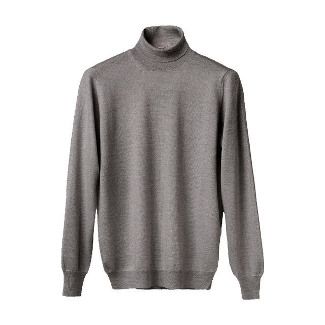 Pull col roulé homme en cachemire, soie et laine mérinos – Lanaioli