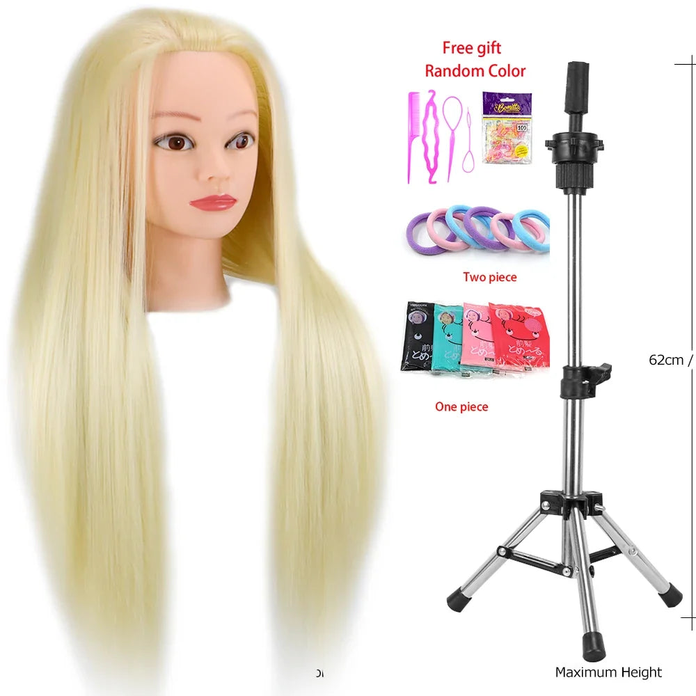 Mannequin Head With Synthetic Hair For Styling-2