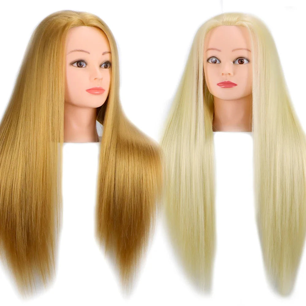 Mannequin Head With Synthetic Hair For Styling-3