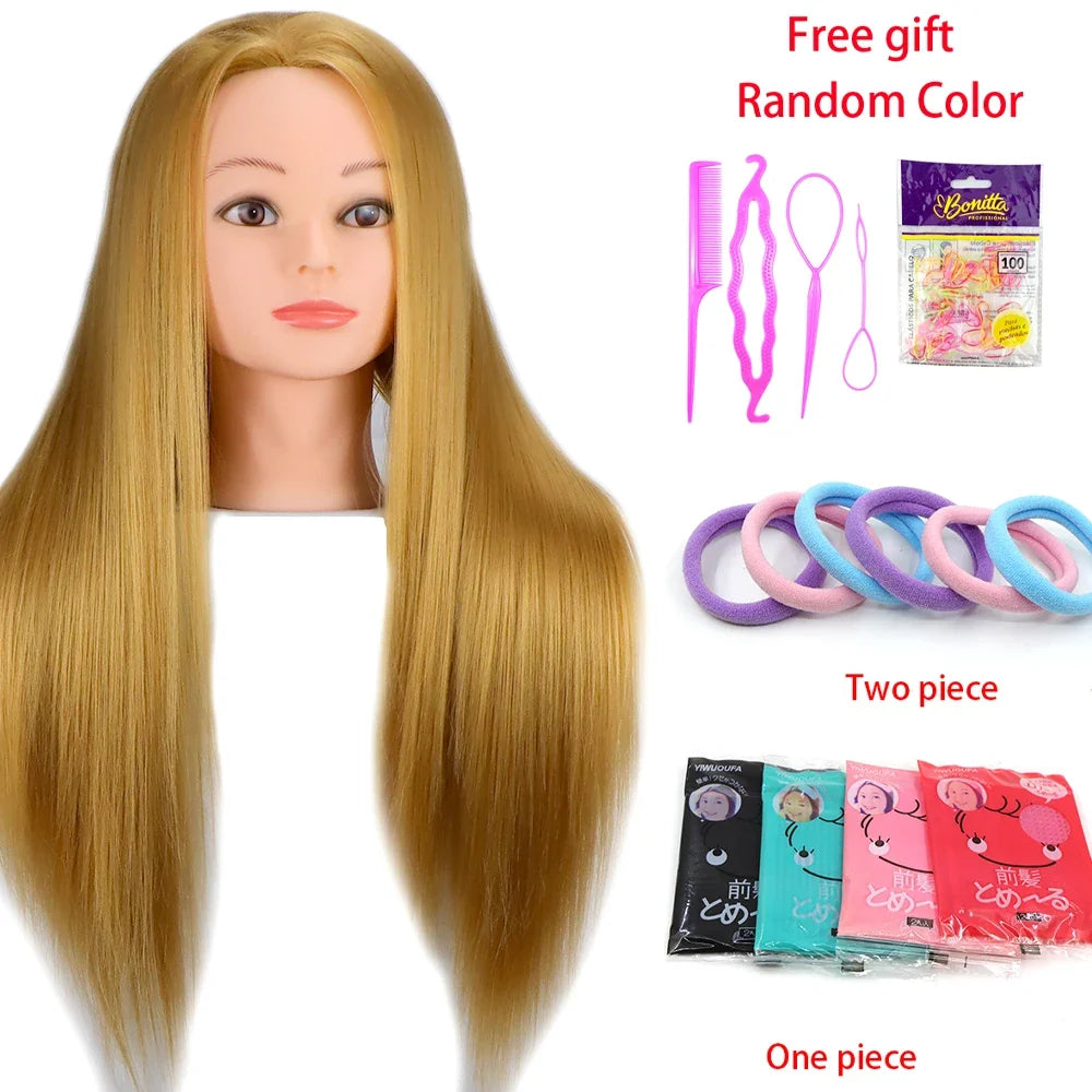 Mannequin Head With Synthetic Hair For Styling-5