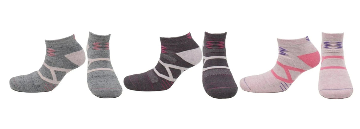Socquettes Sans Couture Crazy Touch Coton Écologique - Gris, Mauve, Rose (3 paires)