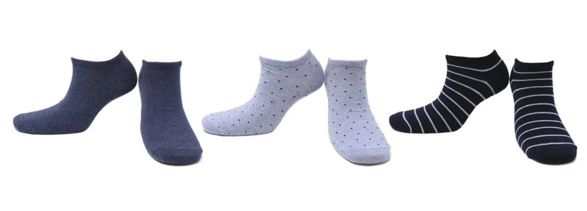 Socquettes Ciel et Mer Coton Écologique - Bleu (3 paires)